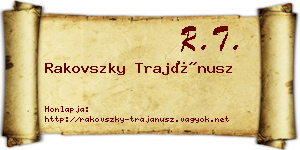 Rakovszky Trajánusz névjegykártya